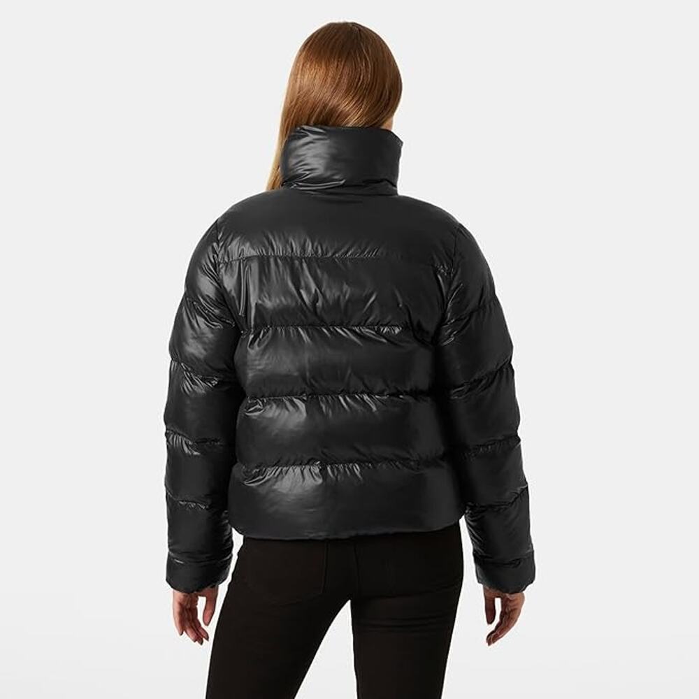 HELLY HANSEN -NWT- Jade Puffer Jacket Black Cropped Insulated PrimaLoft | Large - Picture 2 of 4